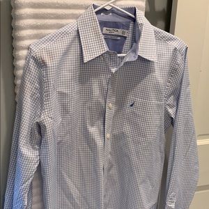 Blue and white nautica like new dress shirt